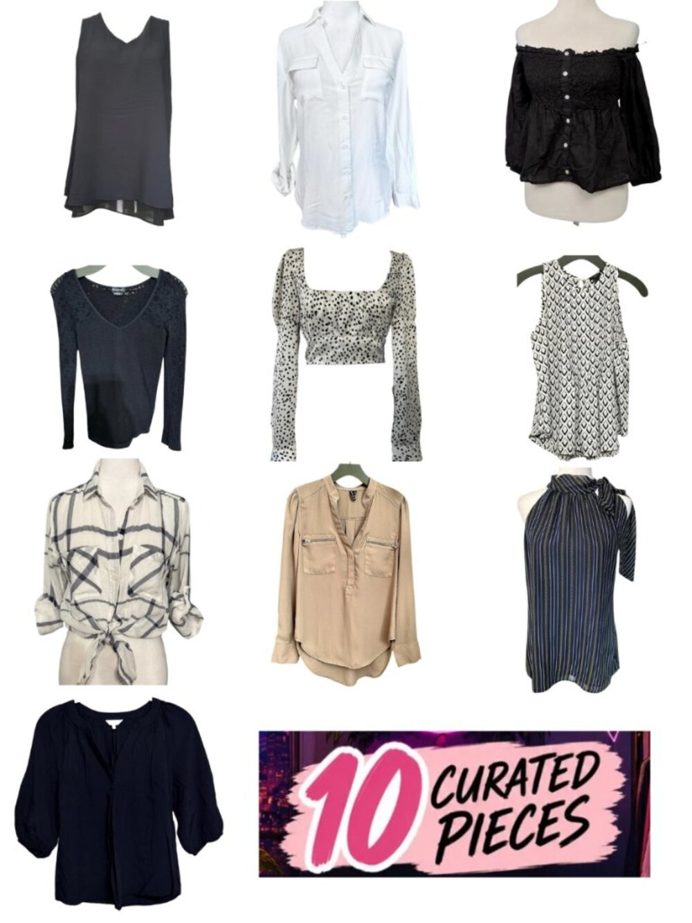 10 Piece Chic monochrome reseller lot, from office to weekend. (Small & XS)